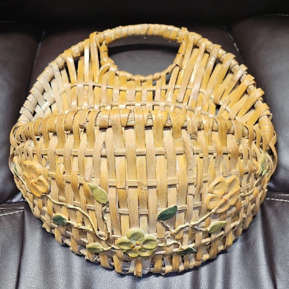 Vintage Wicker Hanging Basket